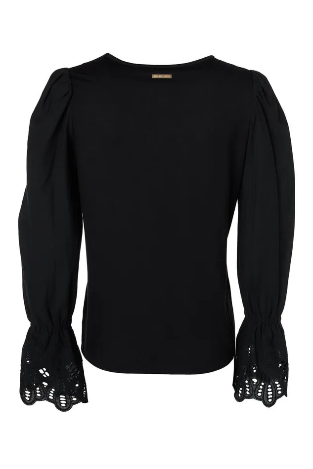 Women Shirts and Blouses Holland Cooper Francesca Jersey Blouse Black Women Shirts and Blouses Holland Cooper Francesca Jersey Blouse Black