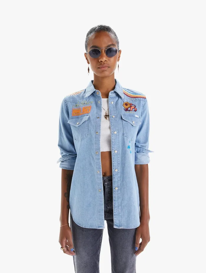 Women Shirts Mother Denim All My Exes Lightpastel Blue