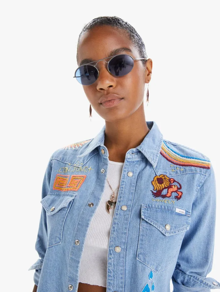Women Shirts Mother Denim All My Exes Lightpastel Blue