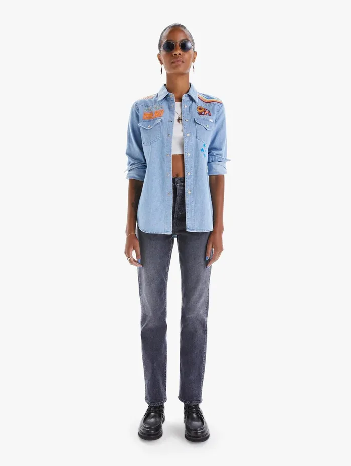 Women Shirts Mother Denim All My Exes Lightpastel Blue