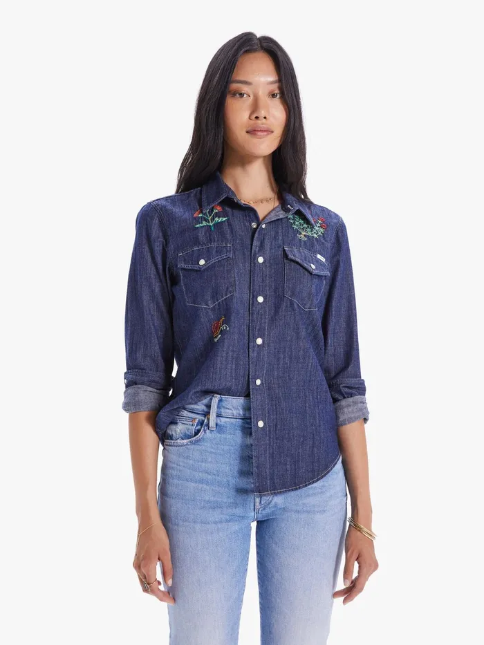 Women Shirts Mother Denim The Honey Dark Blue