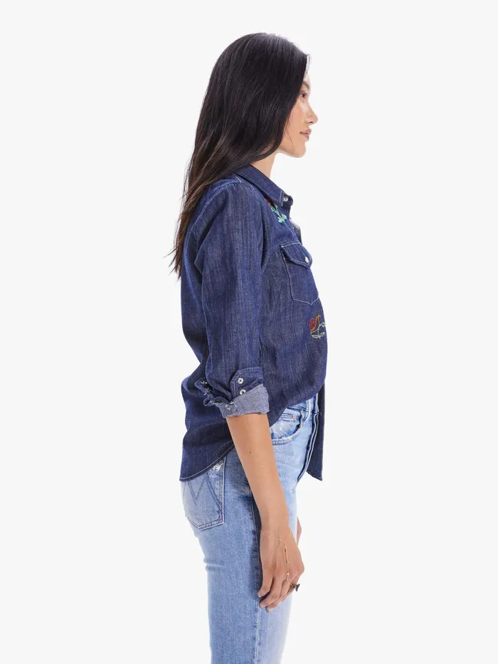 Women Shirts Mother Denim The Honey Dark Blue