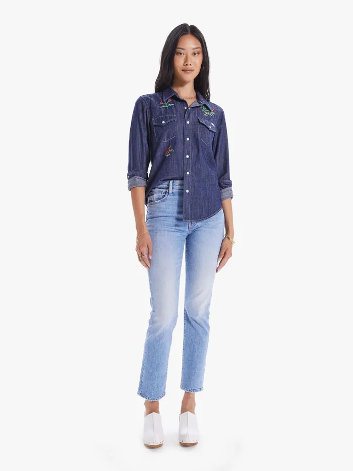 Women Shirts Mother Denim The Honey Dark Blue
