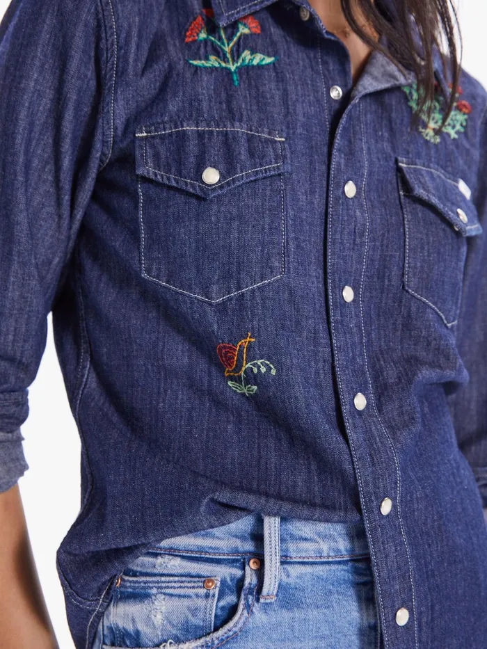 Women Shirts Mother Denim The Honey Dark Blue