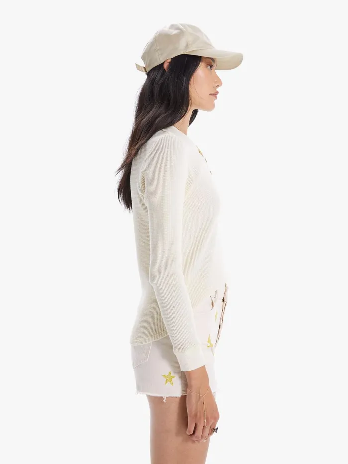Women Shirts Mother Denim The LS Goodie Henley Natural