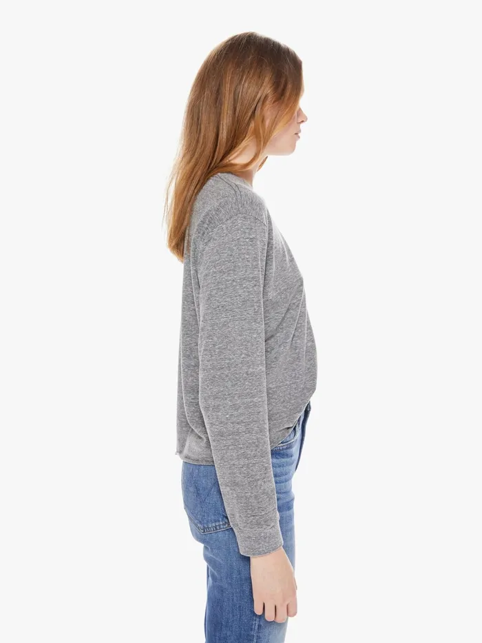 Women Shirts Mother Denim The LS Slouch Cut Off Heather Grey