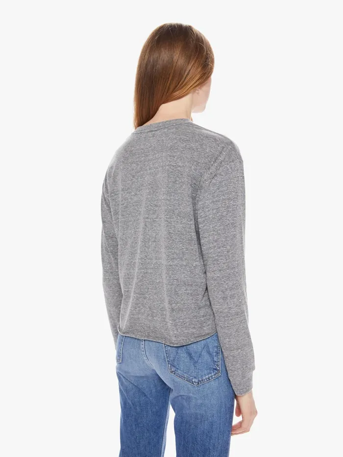 Women Shirts Mother Denim The LS Slouch Cut Off Heather Grey