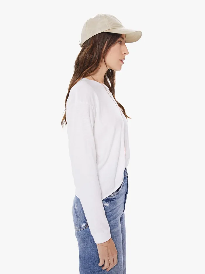 Women Shirts Mother Denim The LS Slouchy Cut Off White