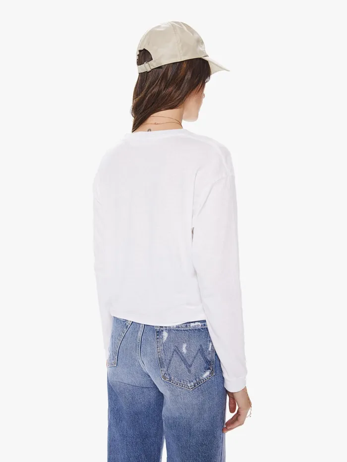 Women Shirts Mother Denim The LS Slouchy Cut Off White