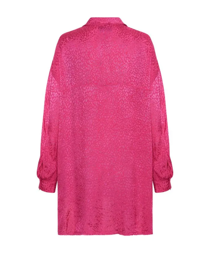 Women SHOCKING PINK JACQUARD LONGLINE SHIRT One Teaspoon Shirts Women SHOCKING PINK JACQUARD LONGLINE SHIRT One Teaspoon Shirts