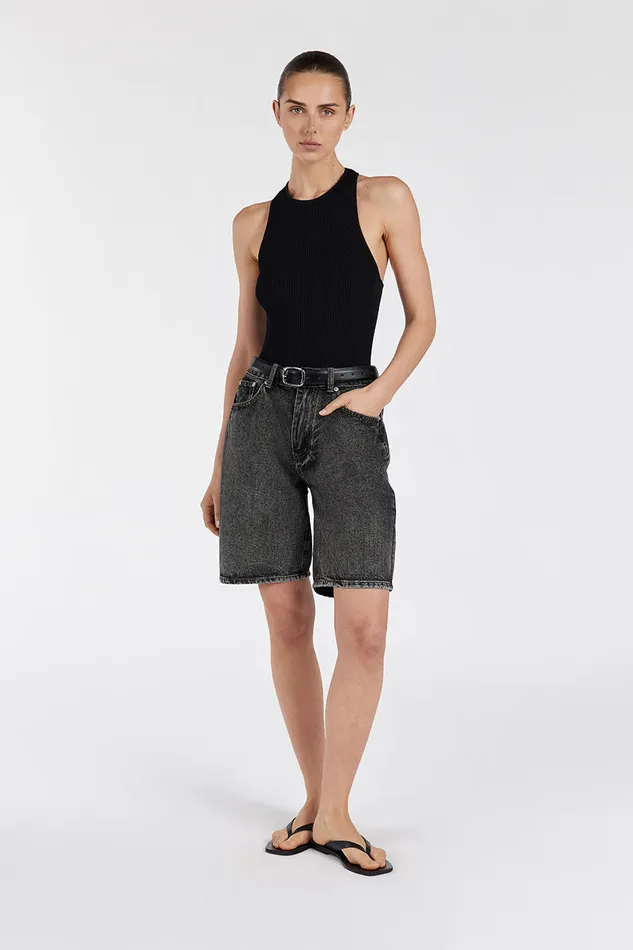Women Shorts DISSH BAMBI BLACK BERMUDA DENIM SHORT