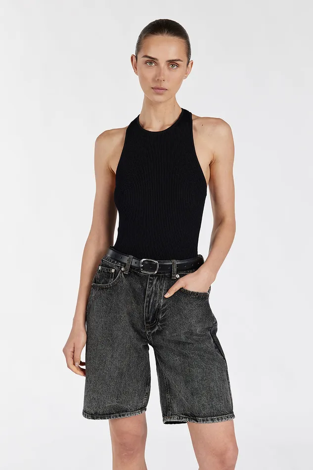 Women Shorts DISSH BAMBI BLACK BERMUDA DENIM SHORT