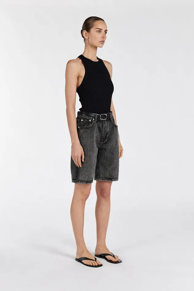 Women Shorts DISSH BAMBI BLACK BERMUDA DENIM SHORT