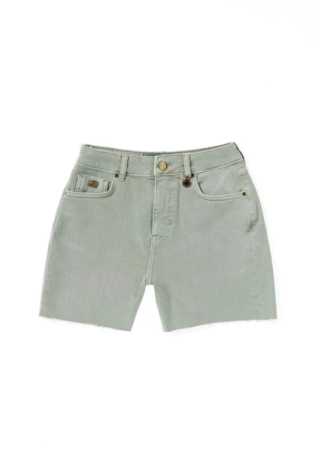 Women Shorts Holland Cooper High Rise Denim Short Sage Women Shorts Holland Cooper High Rise Denim Short Sage