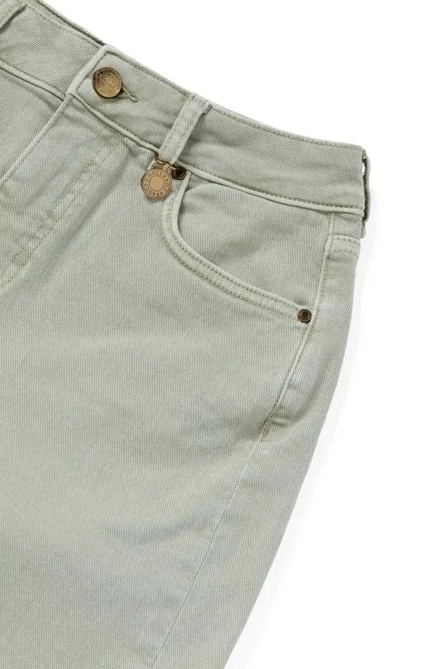 Women Shorts Holland Cooper High Rise Denim Short Sage Women Shorts Holland Cooper High Rise Denim Short Sage