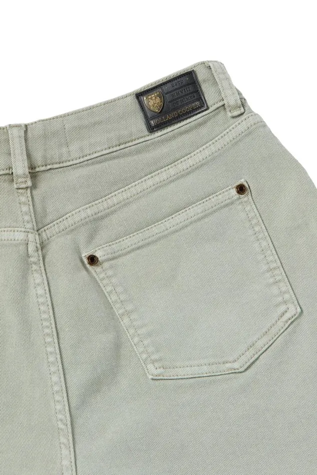 Women Shorts Holland Cooper High Rise Denim Short Sage Women Shorts Holland Cooper High Rise Denim Short Sage