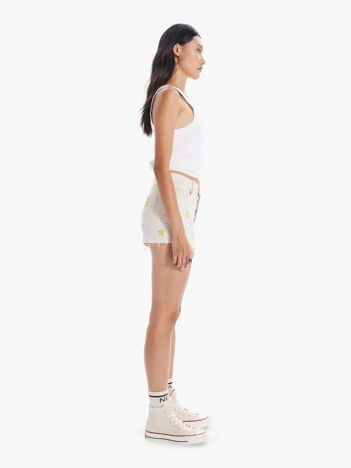 Women Shorts Mother Denim The Tomcat Kick Fray Short Natural