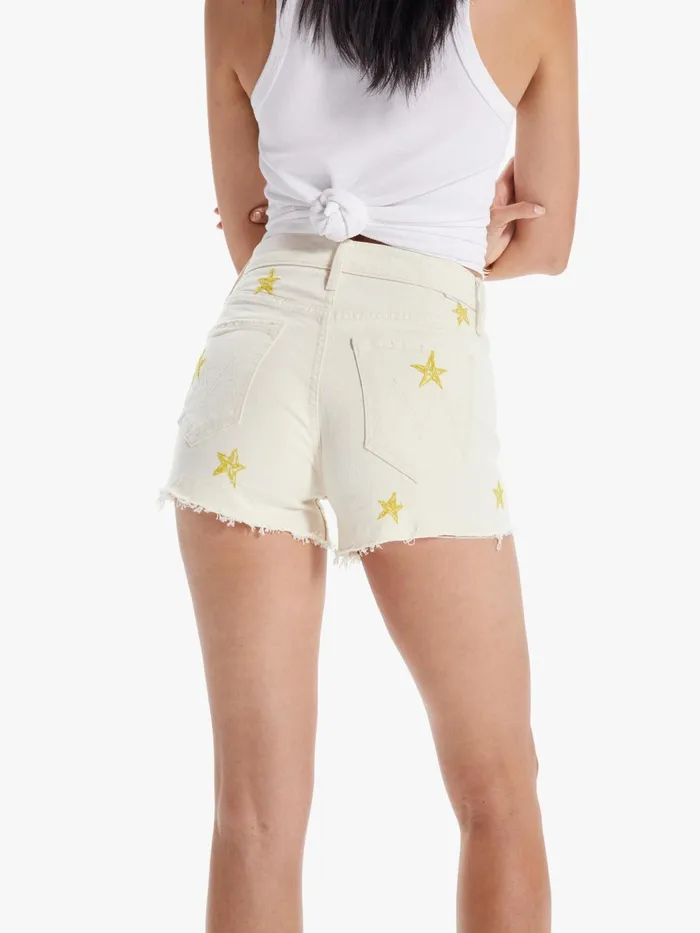 Women Shorts Mother Denim The Tomcat Kick Fray Short Natural