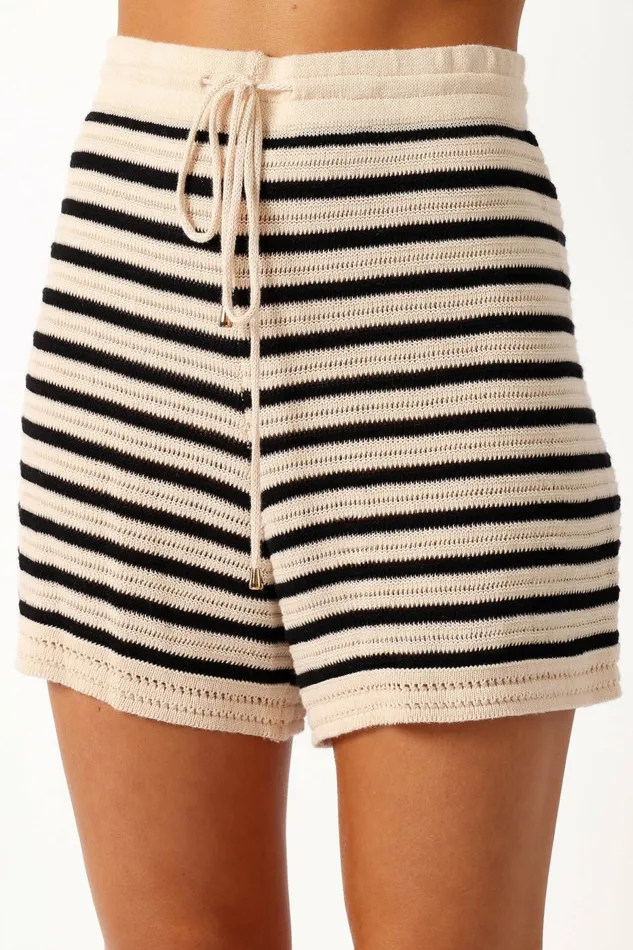 Women Shorts Petal and Pup Cherie Knit Short Sand Black