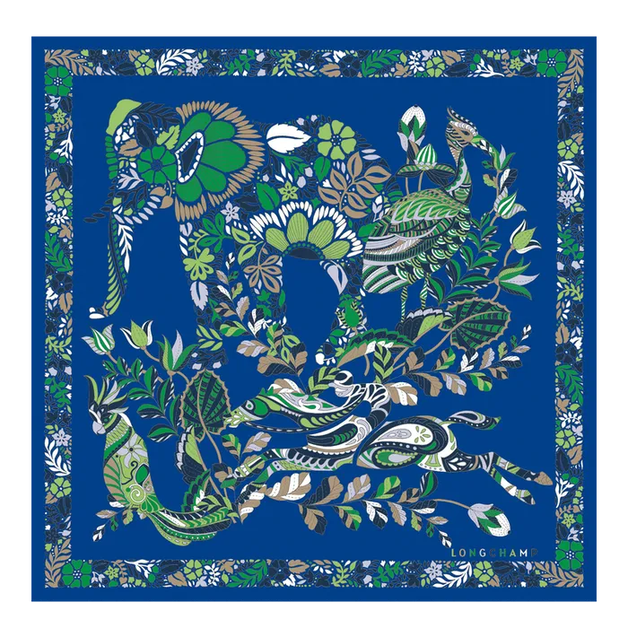 Women Silk Scarves Longchamp Fort Longchamp Silk scarf 50 Bright BlueBright BlueBright Blue