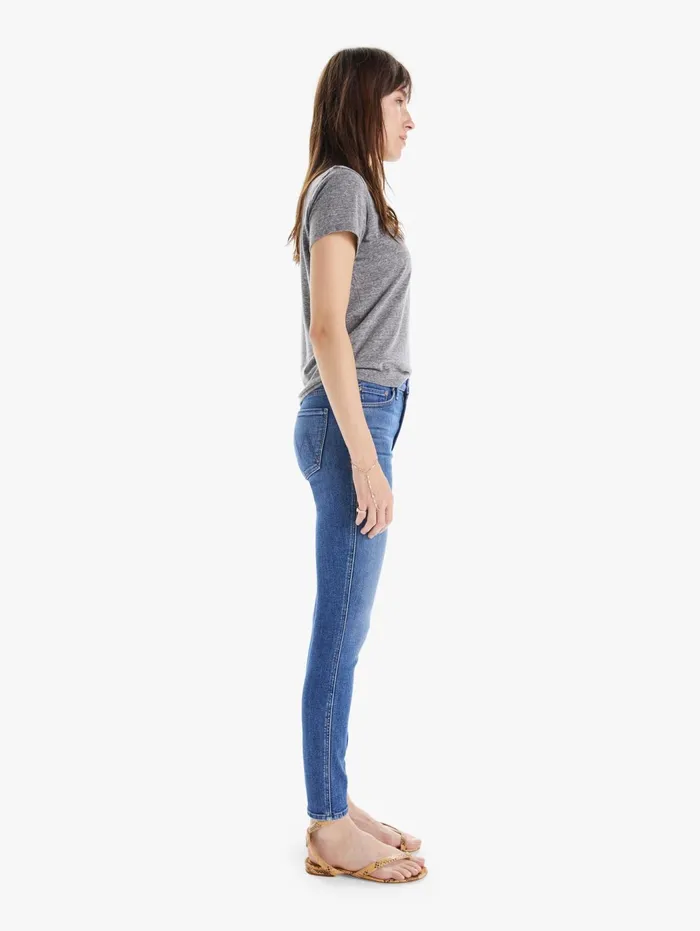 Women Skinny Mother Denim High Waisted Double Looker Hover Medium Blue
