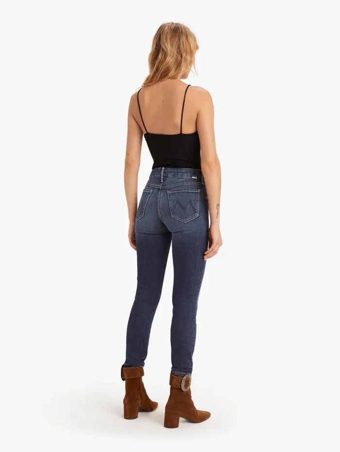 Women Skinny Mother Denim The Looker Crop Blue