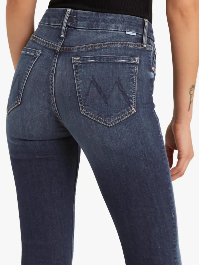 Women Skinny Mother Denim The Looker Crop Blue