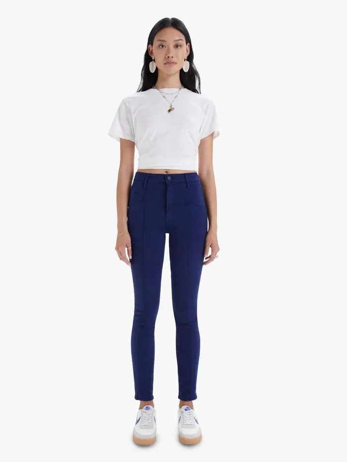 Women Skinny Mother Denim The Seamed Swooner Skimp Dark Blue