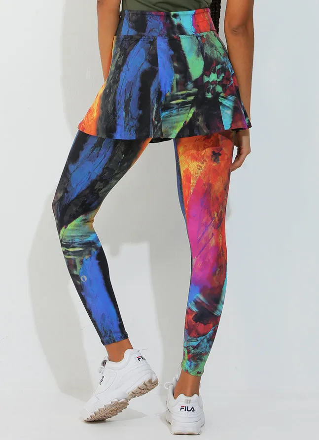 Women Skirted Legging Pied Dona Jo Skirted Leggings and Capris