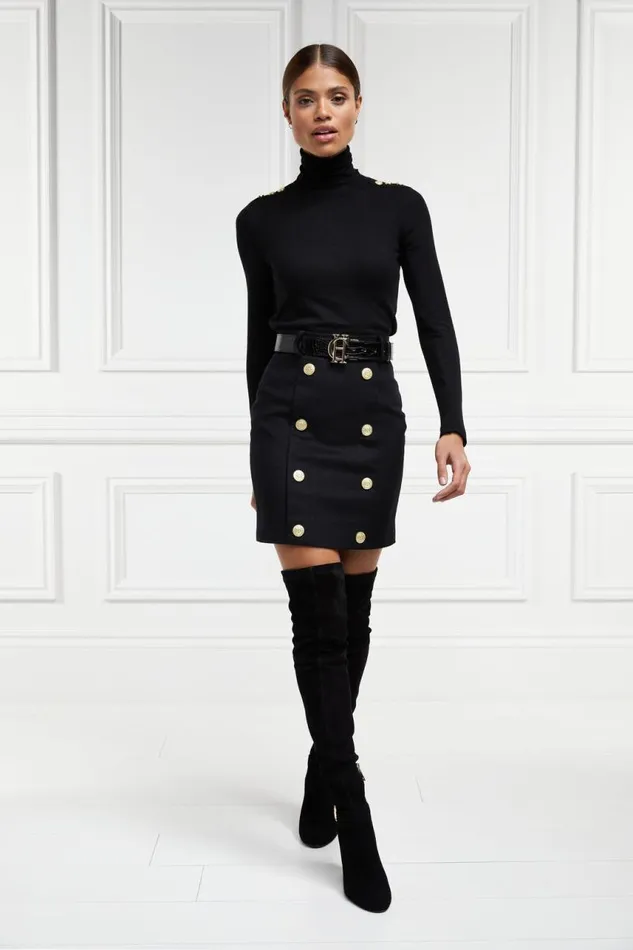 Women Skirts Holland Cooper Knightsbridge Skirt Soft Black Women Skirts Holland Cooper Knightsbridge Skirt Soft Black