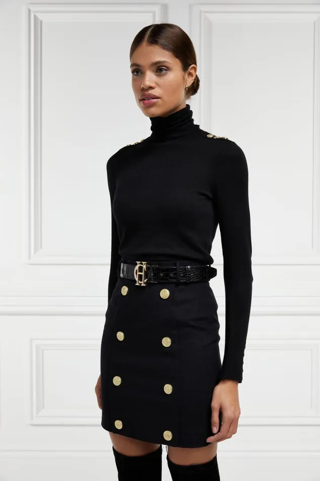 Women Skirts Holland Cooper Knightsbridge Skirt Soft Black Women Skirts Holland Cooper Knightsbridge Skirt Soft Black