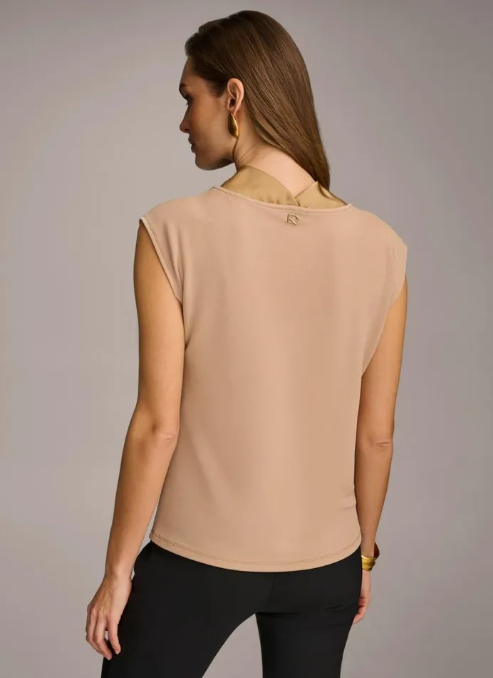Women SLEEVELESS COWL NECK TOP Fawn Donna Karan New York Sweaters And Tops Women SLEEVELESS COWL NECK TOP Fawn Donna Karan New York Sweaters And Tops