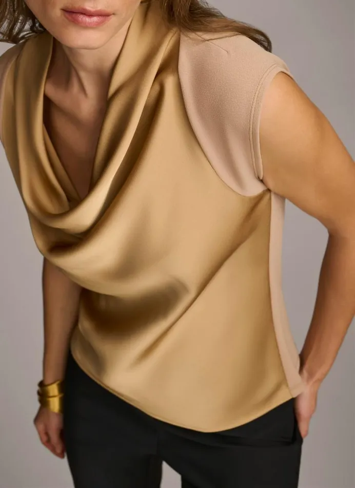 Women SLEEVELESS COWL NECK TOP Fawn Donna Karan New York Sweaters And Tops Women SLEEVELESS COWL NECK TOP Fawn Donna Karan New York Sweaters And Tops