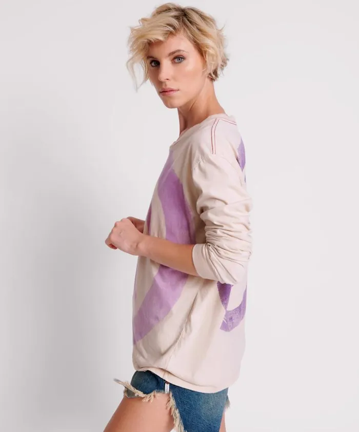 Women SMILEY VIOLET LONG SLEEVE TEE One Teaspoon Tees and Tanks Women SMILEY VIOLET LONG SLEEVE TEE One Teaspoon Tees and Tanks