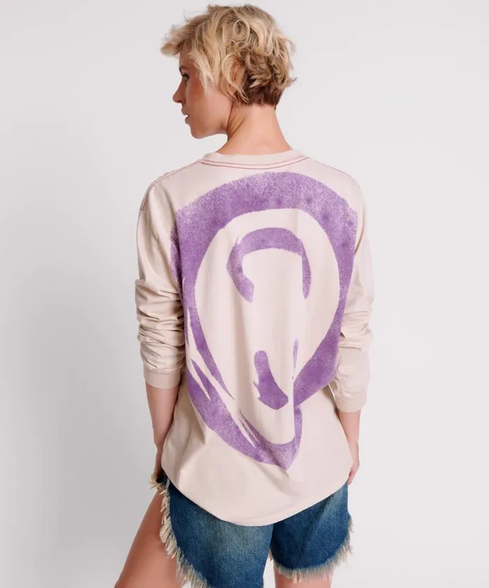 Women SMILEY VIOLET LONG SLEEVE TEE One Teaspoon Tees and Tanks Women SMILEY VIOLET LONG SLEEVE TEE One Teaspoon Tees and Tanks
