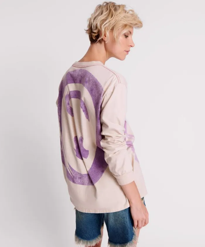 Women SMILEY VIOLET LONG SLEEVE TEE One Teaspoon Tees and Tanks Women SMILEY VIOLET LONG SLEEVE TEE One Teaspoon Tees and Tanks
