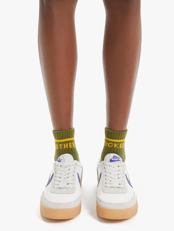Women SocksLaces Mother Denim Baby Steps Ankle Medium Green