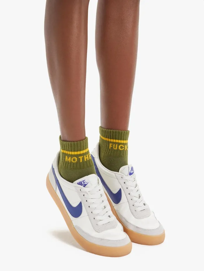Women SocksLaces Mother Denim Baby Steps Ankle Medium Green