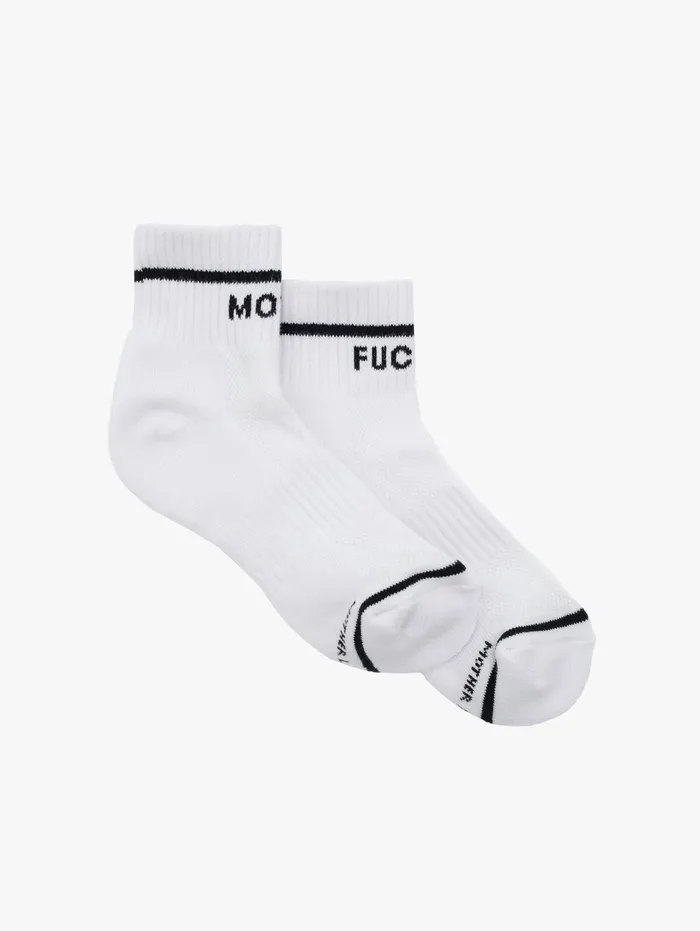 Women SocksLaces Mother Denim Baby Steps Ankle White