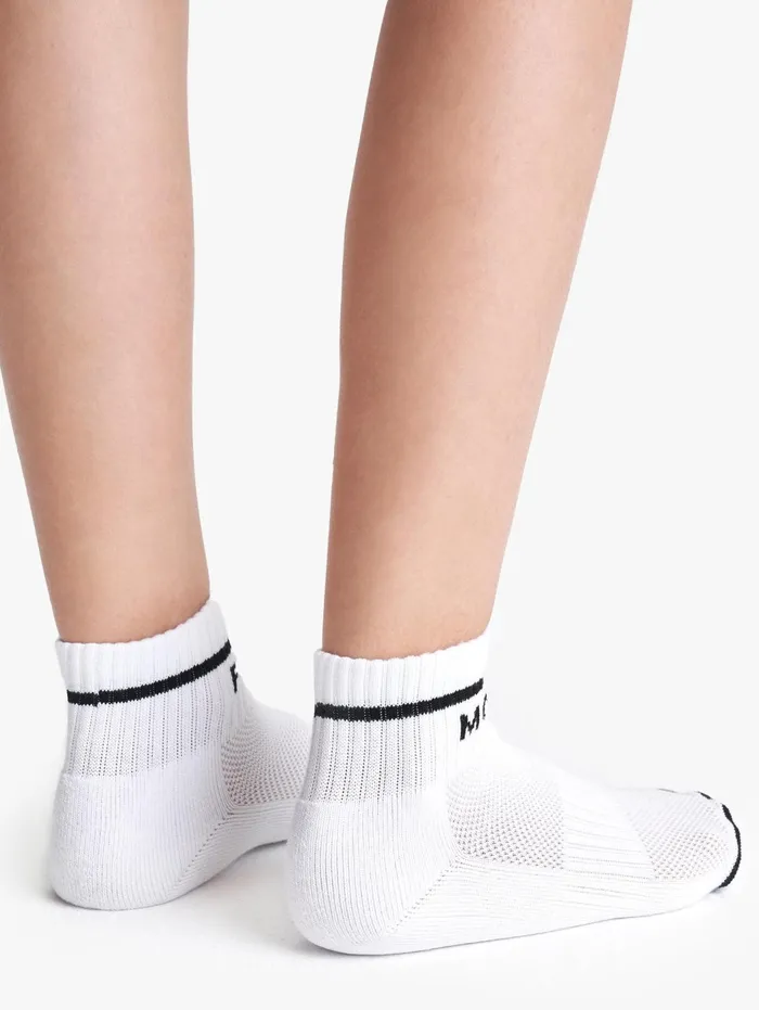 Women SocksLaces Mother Denim Baby Steps Ankle White
