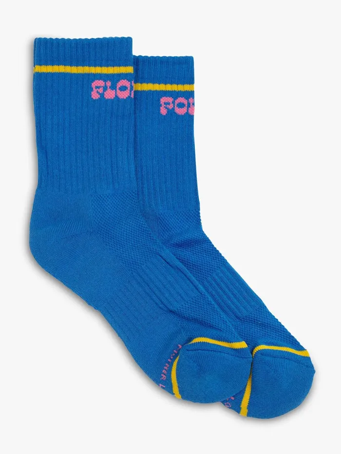 Women SocksLaces Mother Denim Baby Steps Blue