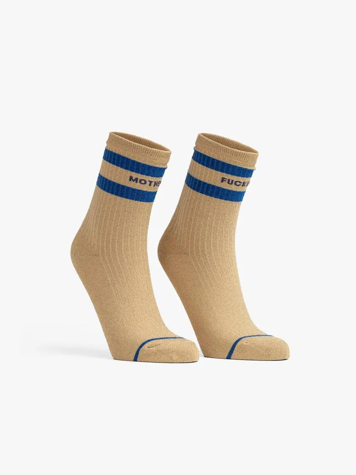 Women SocksLaces Mother Denim Baby Steps Gold