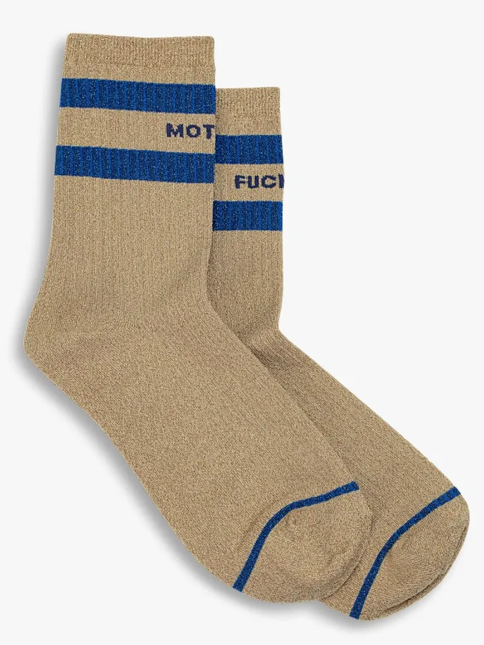 Women SocksLaces Mother Denim Baby Steps Gold