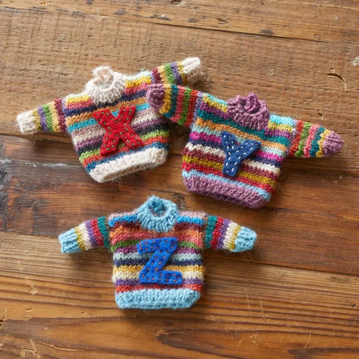 Women Striped Initial Sweater Ornament Sundance Catalog Decor Women Striped Initial Sweater Ornament Sundance Catalog Decor