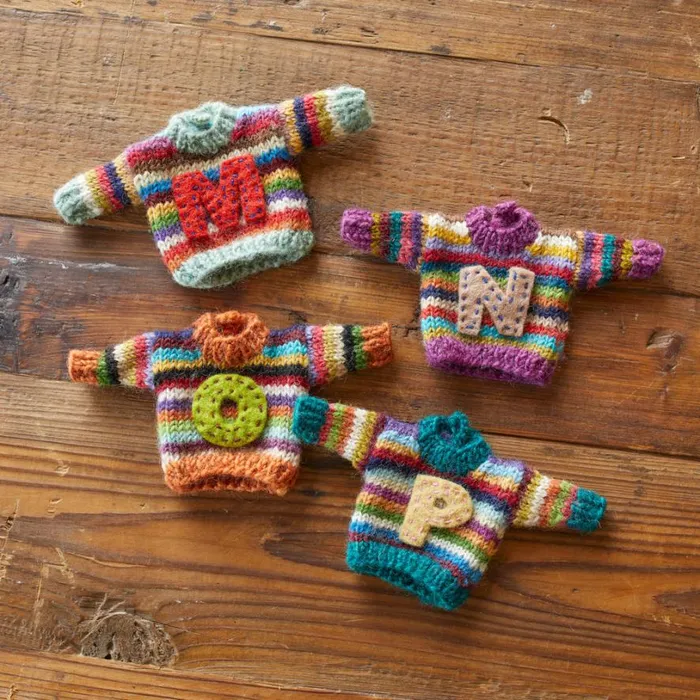 Women Striped Initial Sweater Ornament Sundance Catalog Decor Women Striped Initial Sweater Ornament Sundance Catalog Decor