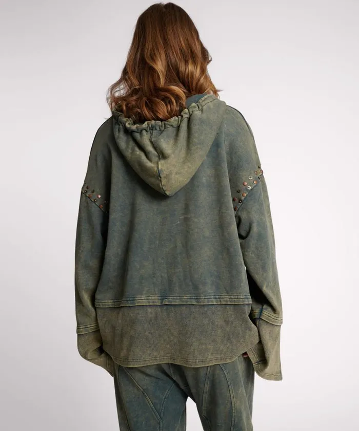 Women STUDDED TRACK WARM UP HOODY One Teaspoon Hoodies And Sweats Women STUDDED TRACK WARM UP HOODY One Teaspoon Hoodies And Sweats