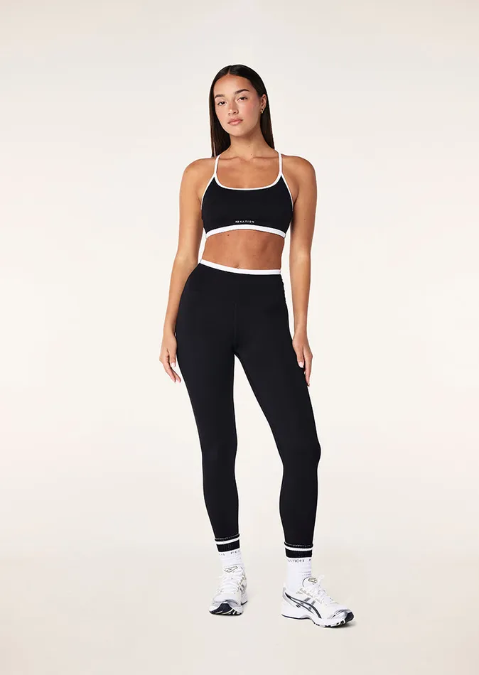 Women StudioSoft PE Nation FUNDAMENTAL SPORTS BRA IN BLACK