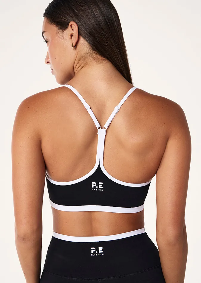 Women StudioSoft PE Nation FUNDAMENTAL SPORTS BRA IN BLACK