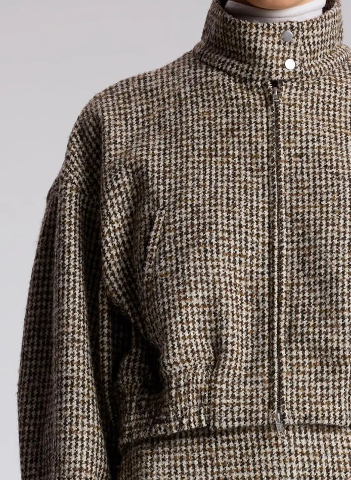 Women Suits ALC Harrison Tweed Houndstooth Jacket Creambrown