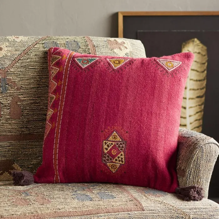 Women Sunset Ridge Red Trek Pillow Sundance Catalog Decor